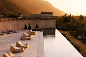 The infinity pool at Paradero overlooks the desert landscape