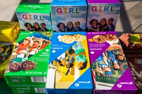 Boxes of Girl Scout Cookies