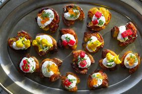 Crispy Smashed Potatoes with Gin-Spiked Sour Cream