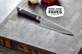 Shun Sora Chefs Knife on Cutting Board