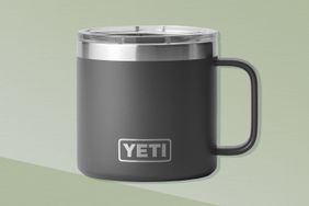 The Yeti much on a two tone green background. 