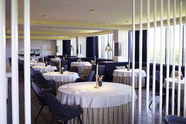 Tables laid in Geranium Restaurant in Copenhagen, Denmark