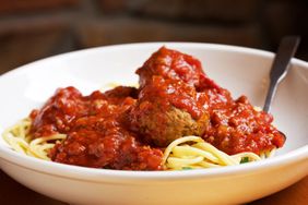 Spaghetti, Traditional Meat Sauce and Meatballs at Olive Garden