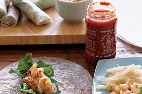 Shrimp and Jicama Rolls with Chili-Peanut Sauce