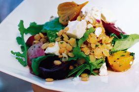 Red Lentil Salad with Feta and Beets