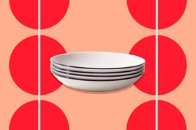 Made In Cookware Entree Bowls collaged on a colorful background