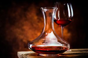 Red wine in a decanter